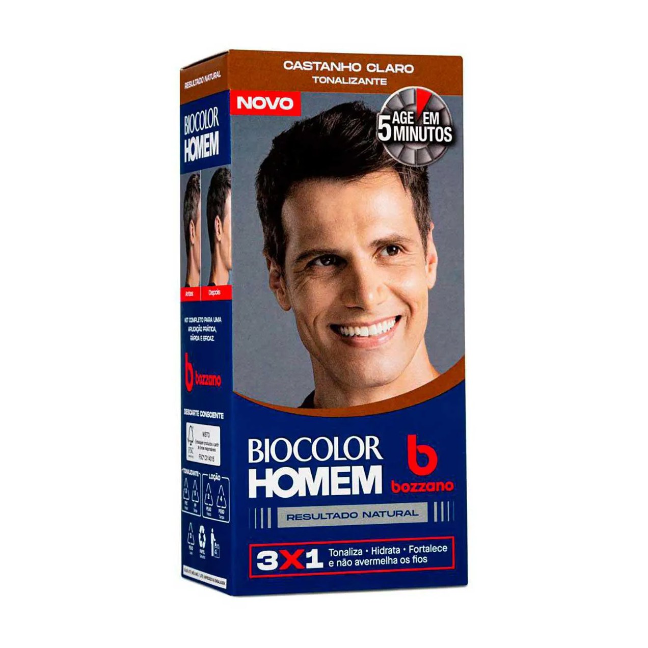 Tonalizante de Cabelo Biocolor Homem Bozzano - Castanho Claro