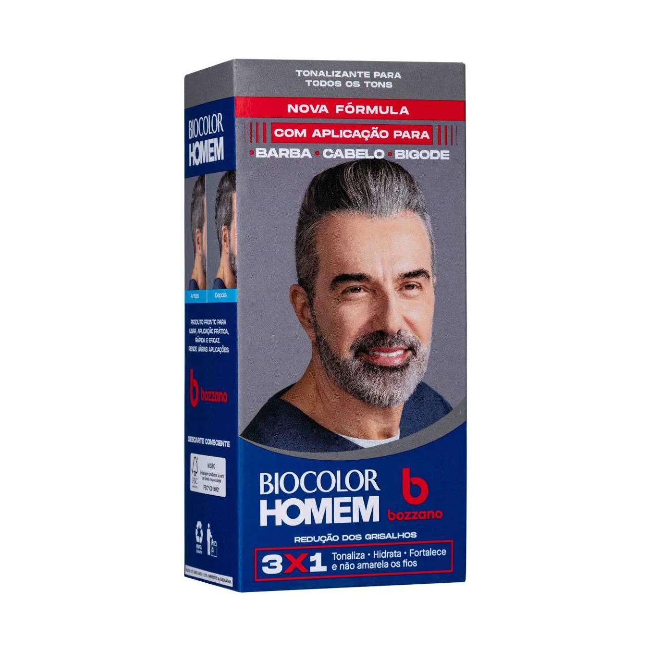 Tonalizante de Cabelo Biocolor Homem Bozzano - Redução dos Grisalhos