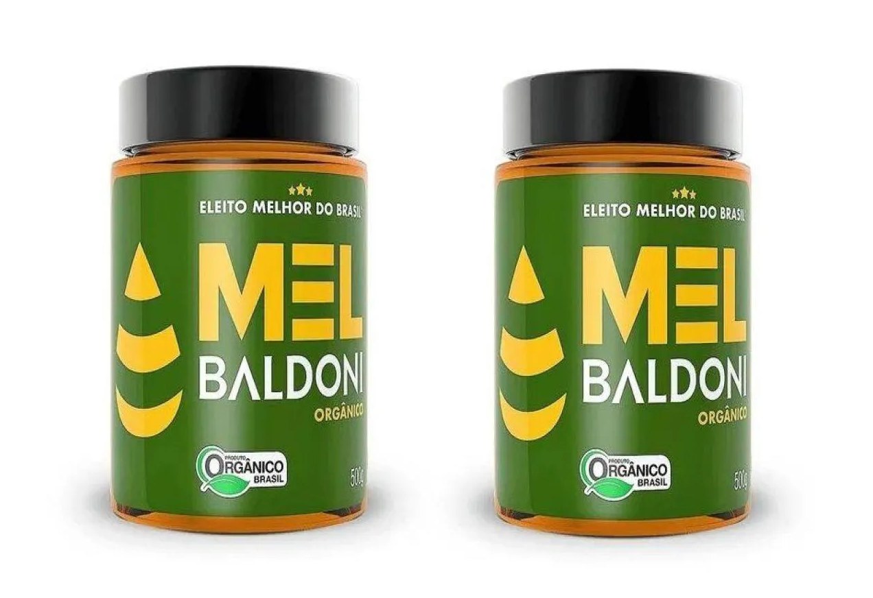 Kit 2uni Mel Orgânico Vidro 500gr - Baldoni