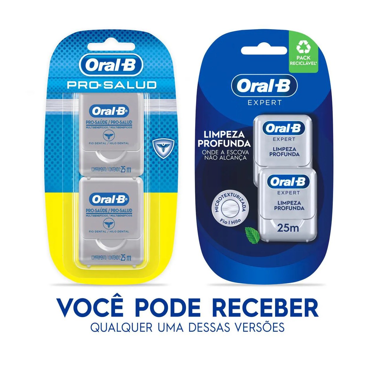 Fio Dental Oral-B Expert Limpeza Profunda Sabor Menta 2 unidades de 25m cada