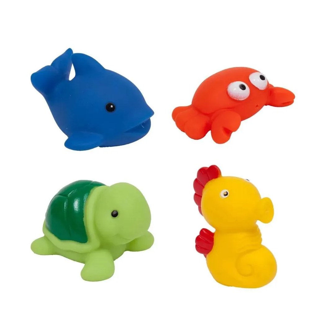 Bichinhos De Banho Animais Marinhos +3m 4und Buba