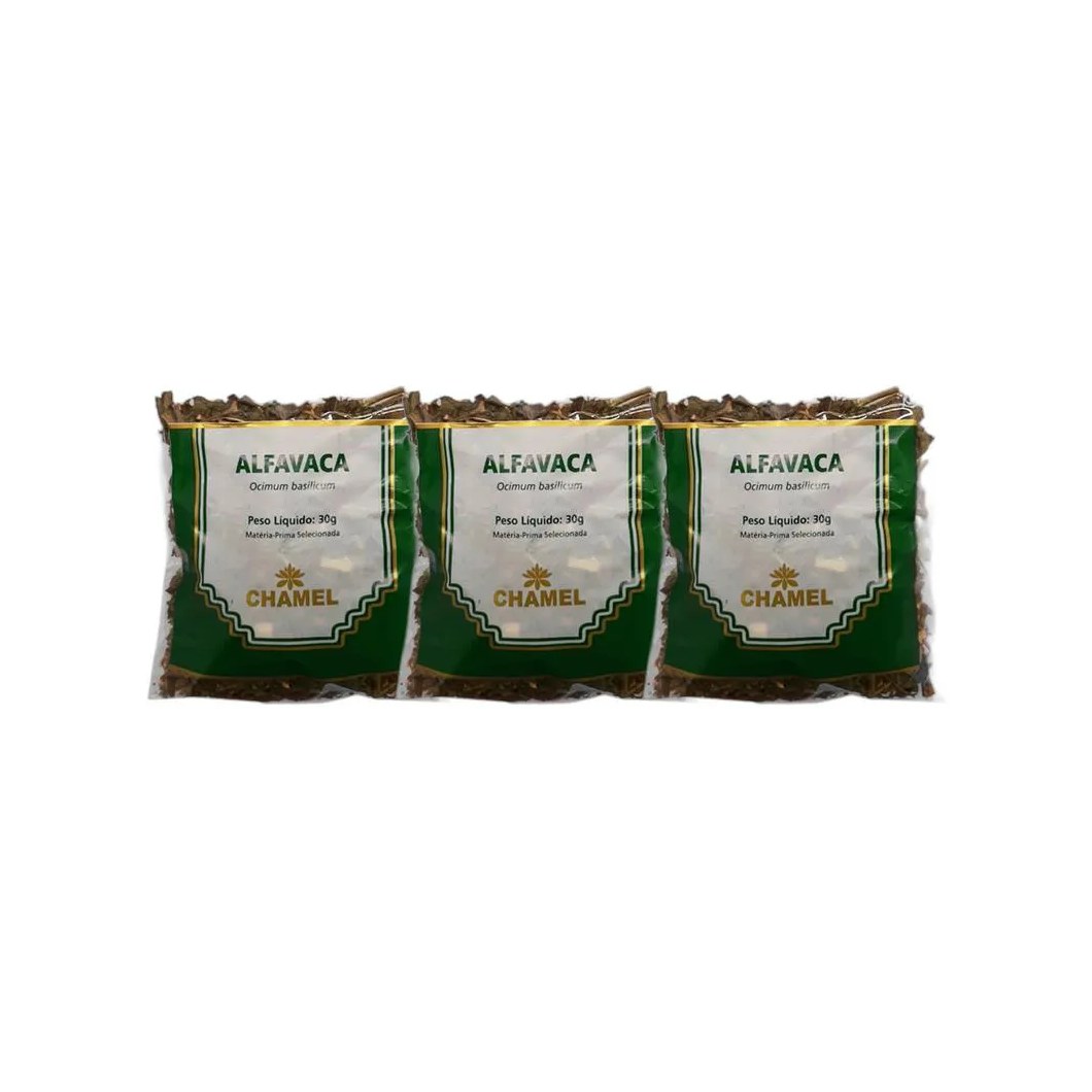Kit 3X Chá Pacote Alfavaca Mista 30G - Chamel
