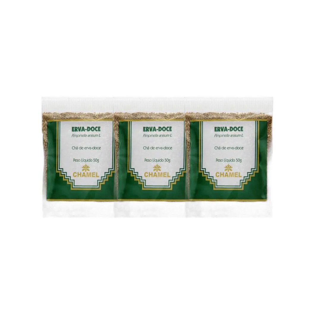 Kit 3X Chá Pacote Erva Doce 50G - Chamel