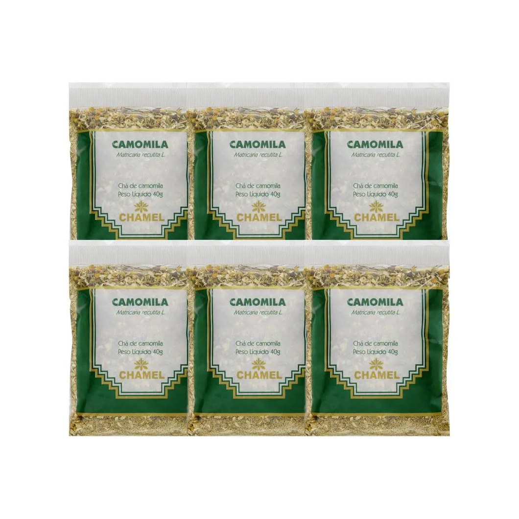 Kit 6X Chá Pacote Camomila Flores 40G - Chamel