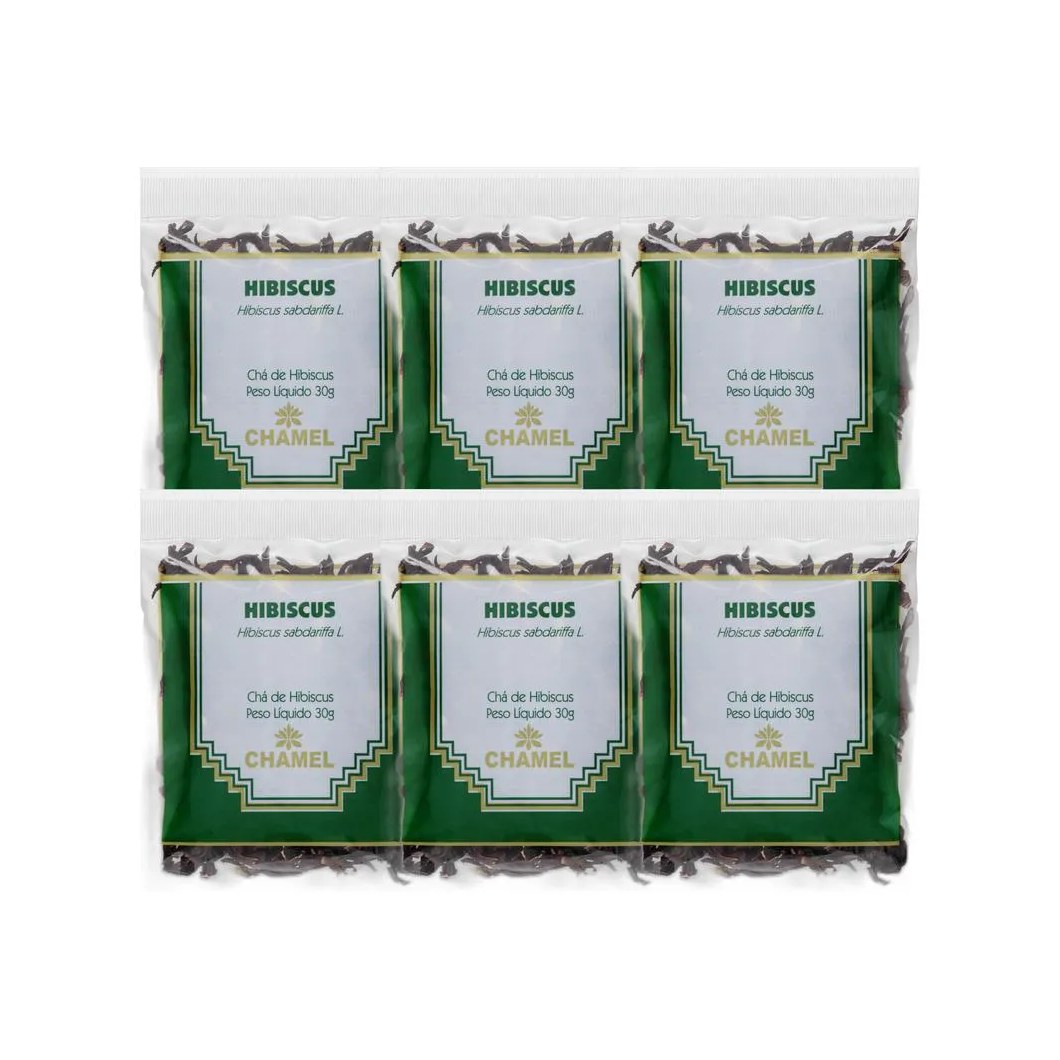 Kit 6X Chá Pacote Hibiscus 30G - Chamel