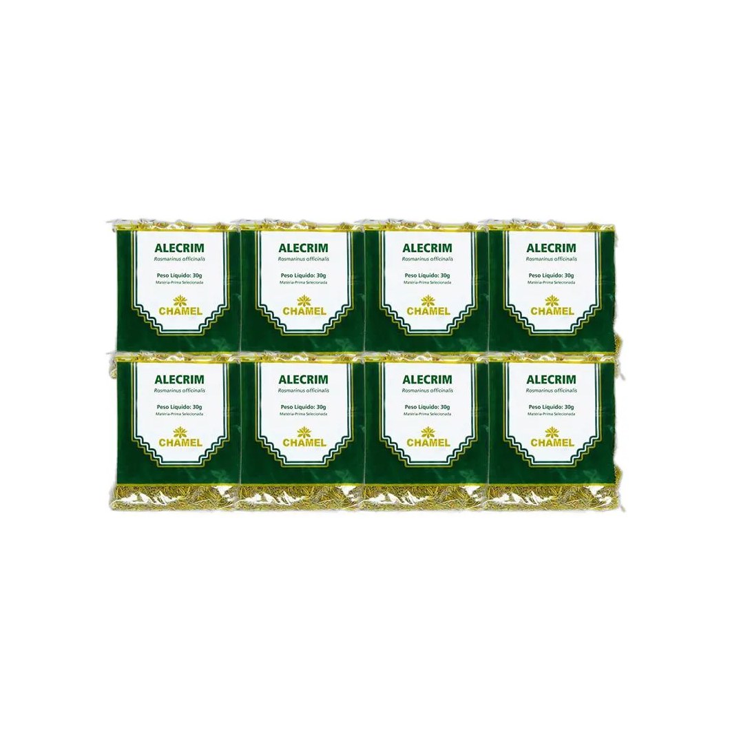 Kit 8X Chá Pacote Alecrim Folhas 30G - Chamel