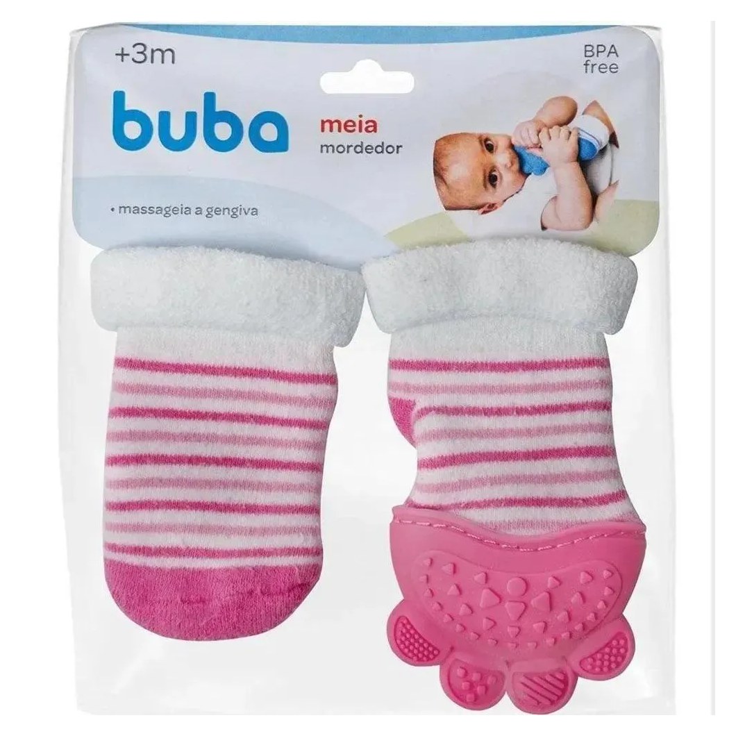 Meia Mordedor Rosa Buba