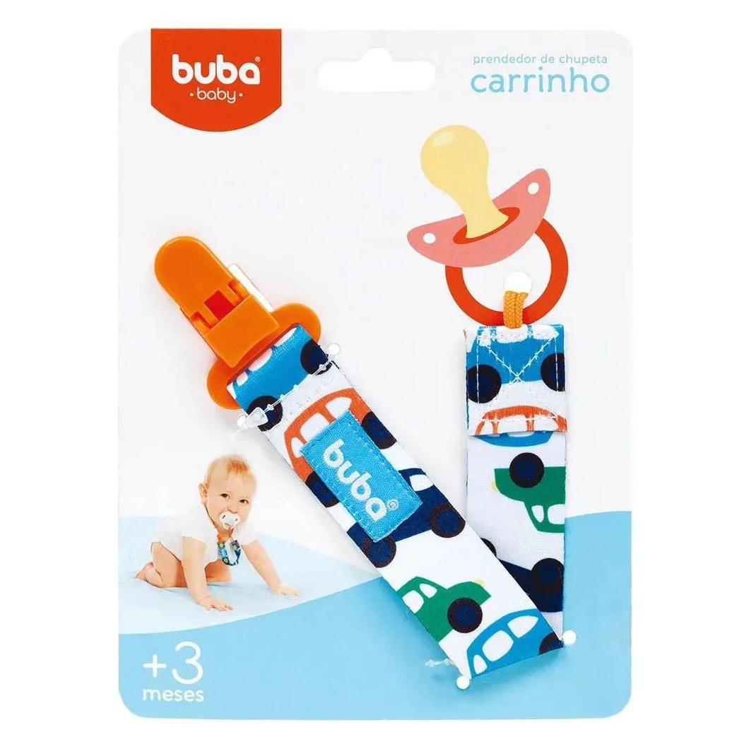 Prendedor De Chupeta Carro Azul Buba