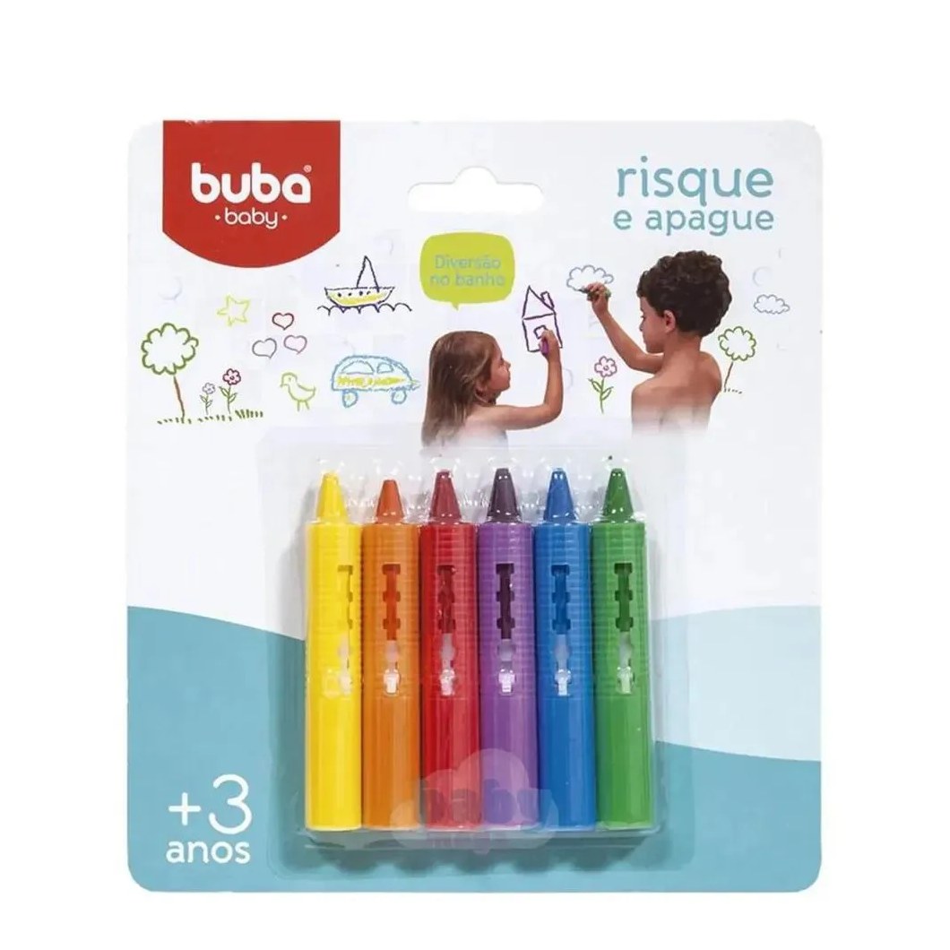 Giz De Banho Risque E Apague 6 Cores Buba