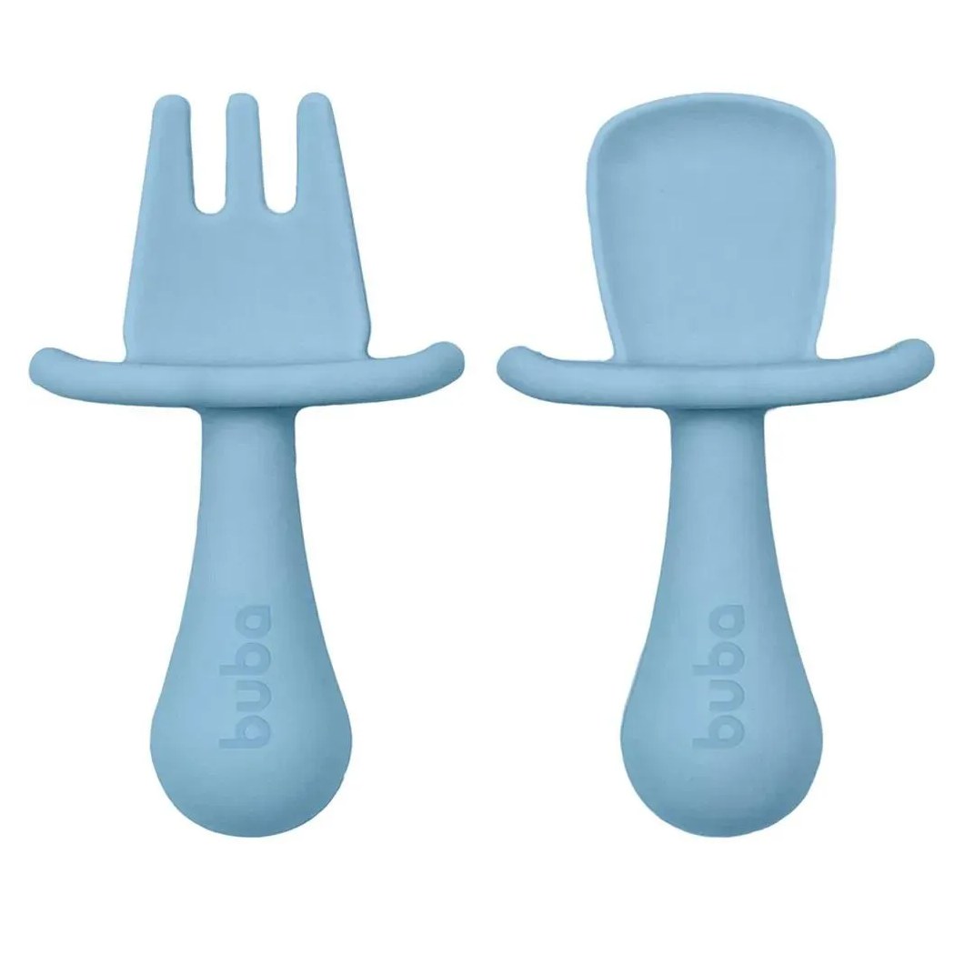 Kit Talheres Silicone Azul +6M Buba