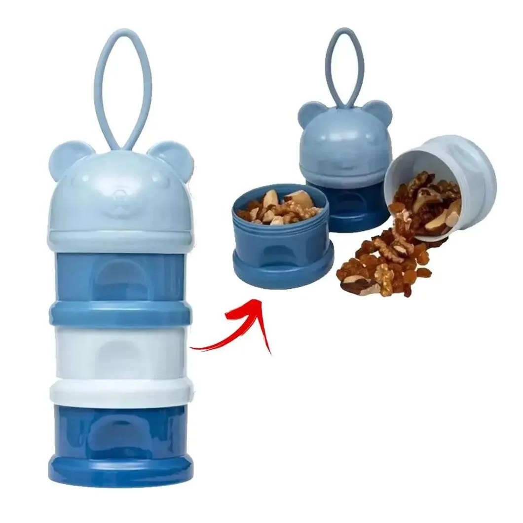 Kit 3 Potes Empilháveis Azul Buba