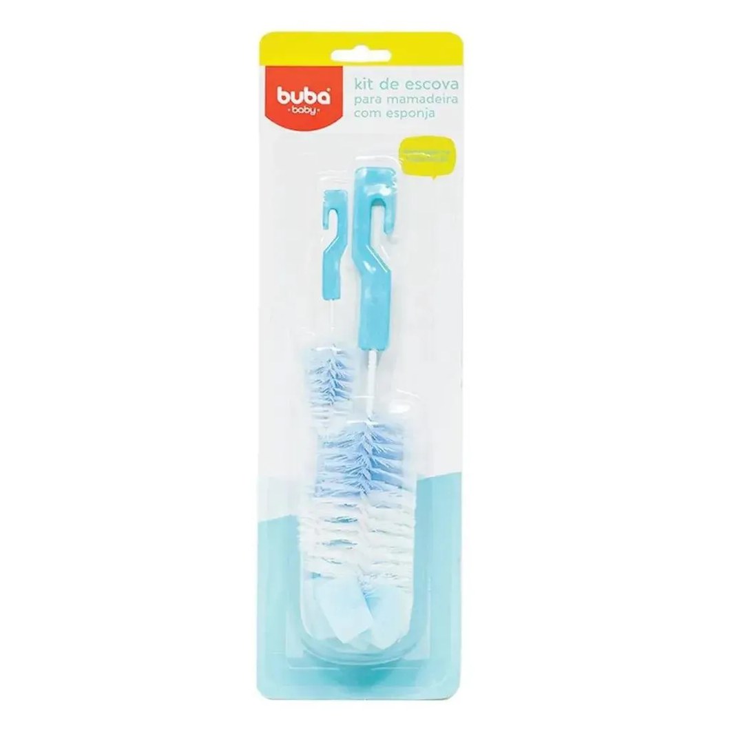 Kit Escova para Mamadeiras com Espuma Azul Buba
