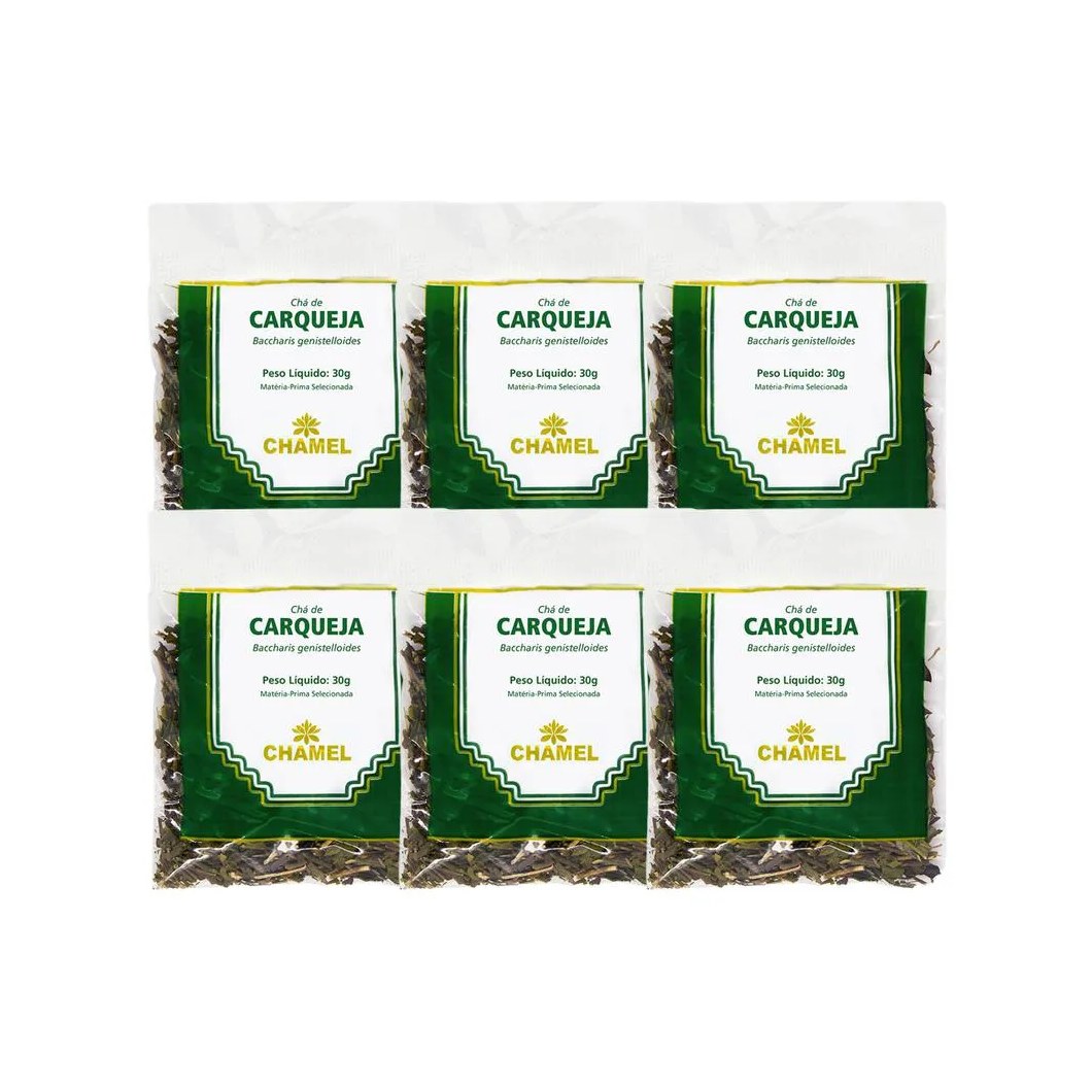 Kit 6X Chá Pacote Carqueja Folhas 30G - Chamel