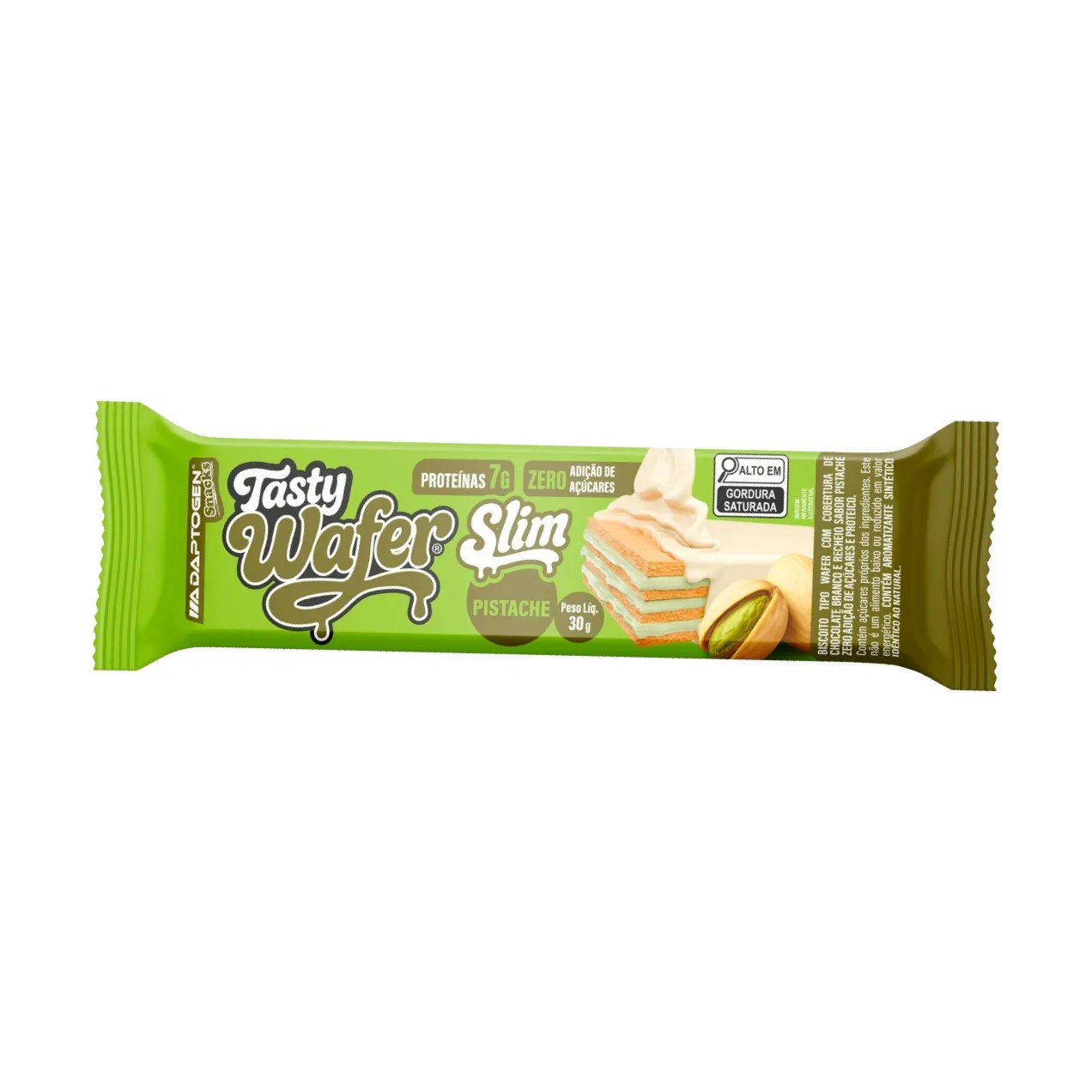 Barra de Proteína Adaptogen Tasty Wafer Slim Pistache 30g