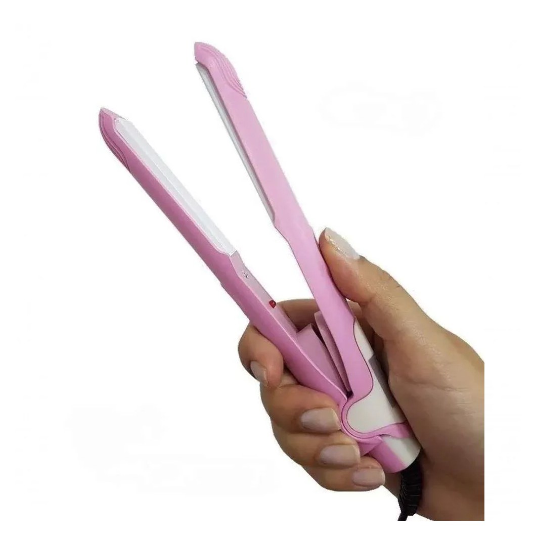 Mini Chapinha Portátil Bivolt Alisa e Ondula 17,5Cm Rosa