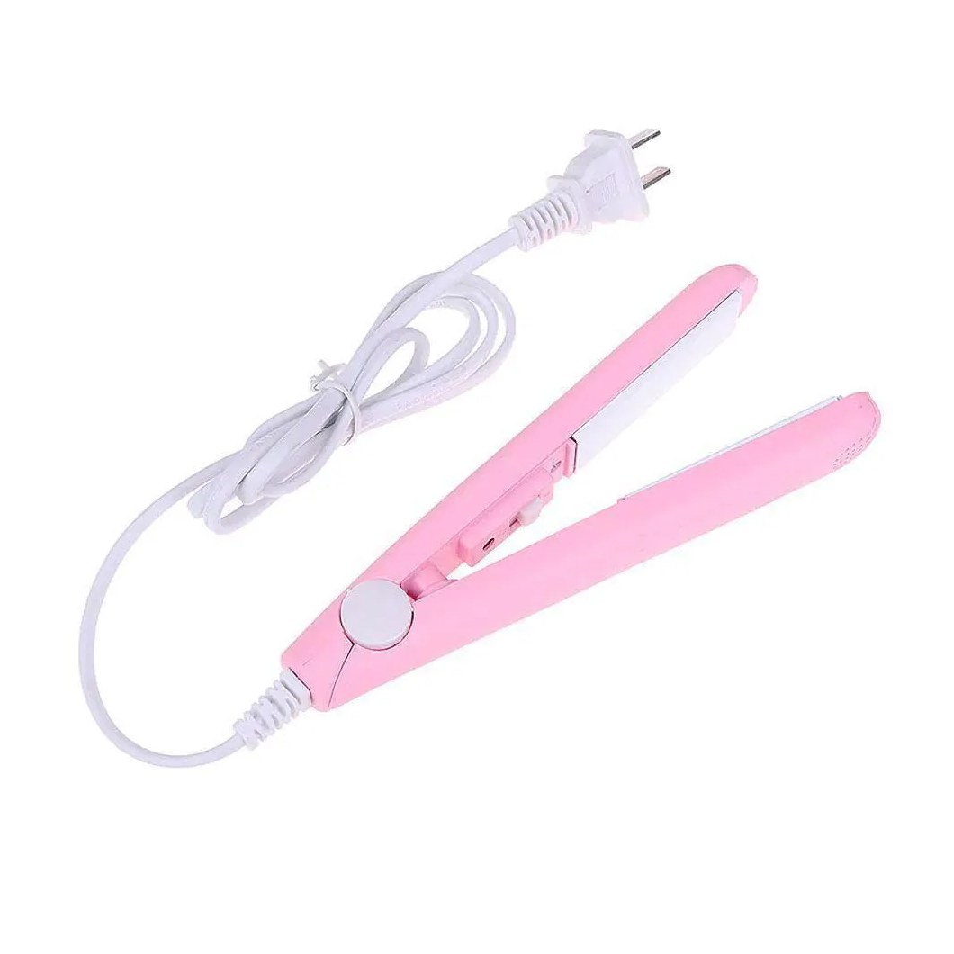 Mini Chapinha Prancha de Portátil com Case Transporte Rosa Bivolt
