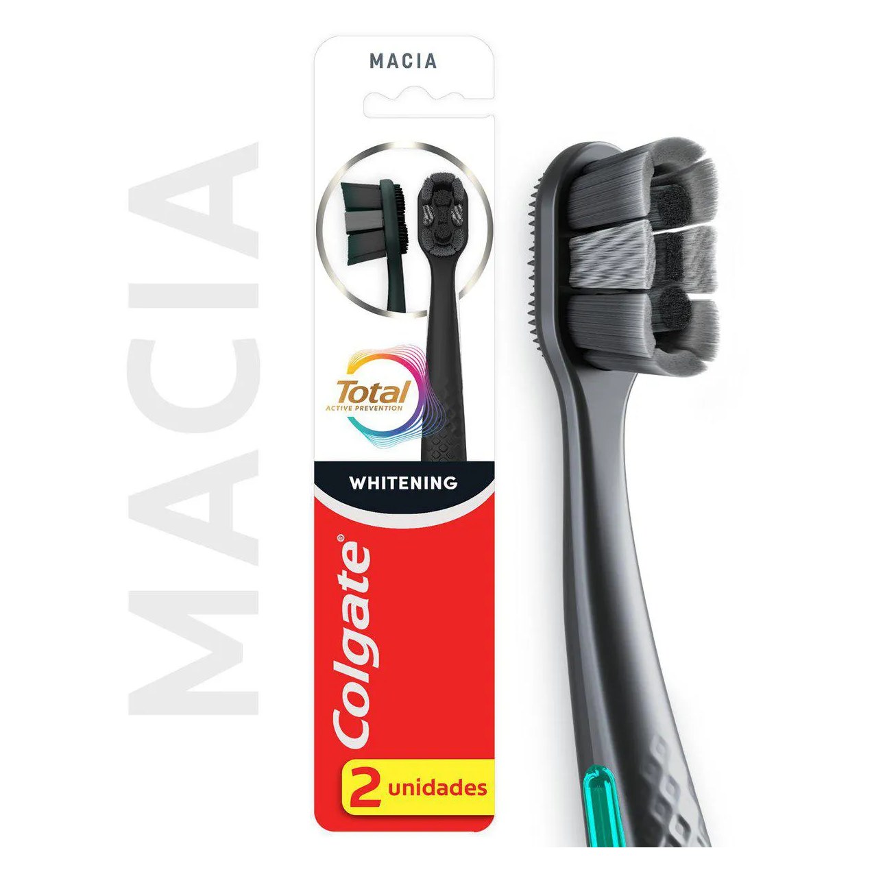 Escova de Dente Colgate Total Whitening Macia 2 unidades