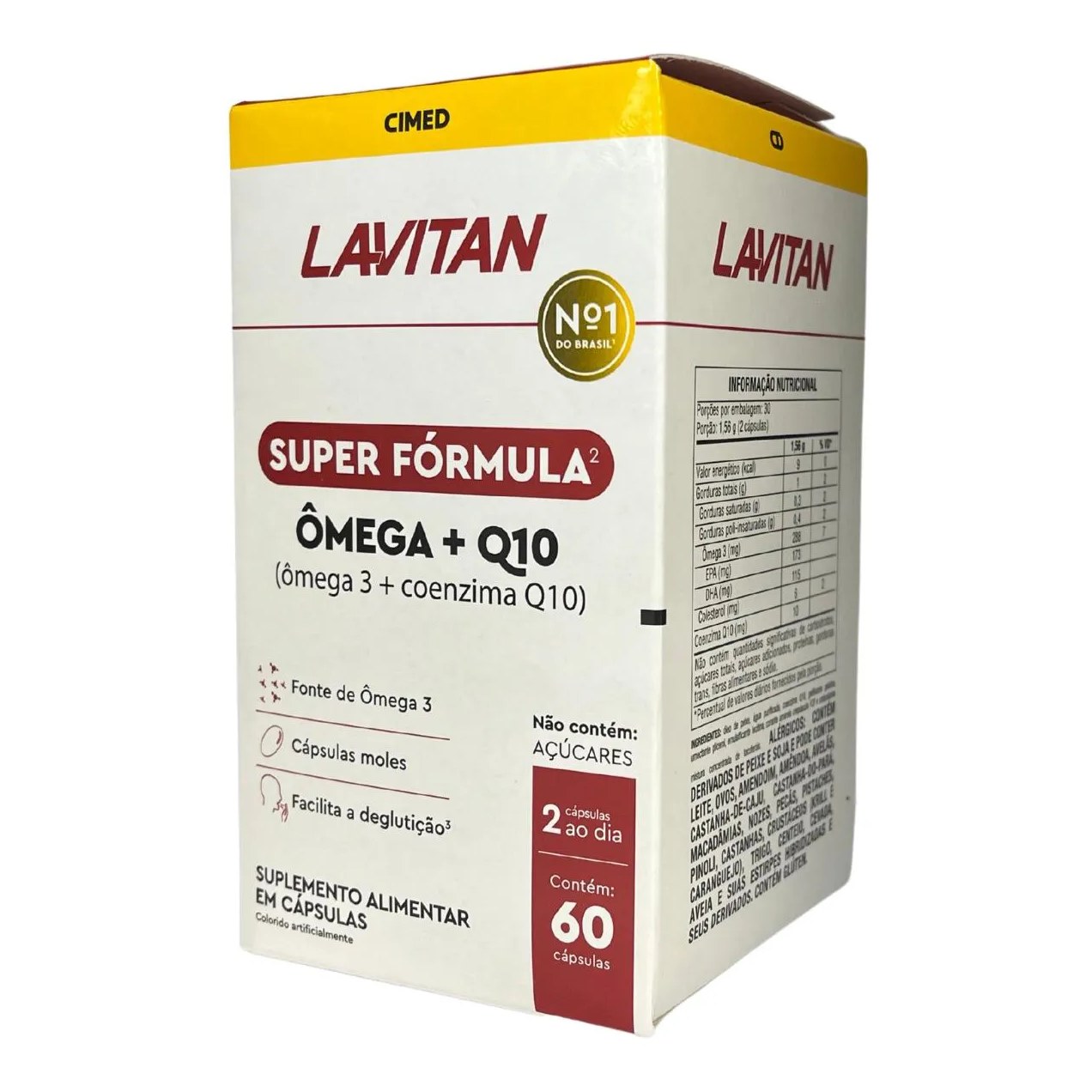 Suplemento Alimentar Ômega 3 + Q10 Super Fórmula Lavitan Cimed 60 Cápsulas