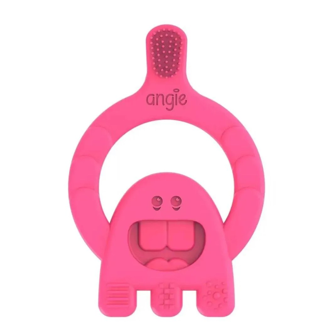 Mordedor com Cerdas Dental Baby +4M Rosa Angie