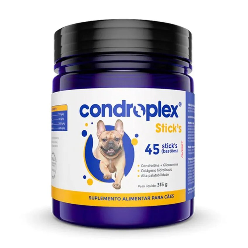 Suplemento Alimentar Condroplex Stick´s Articulação para Cães com 45 Bastões