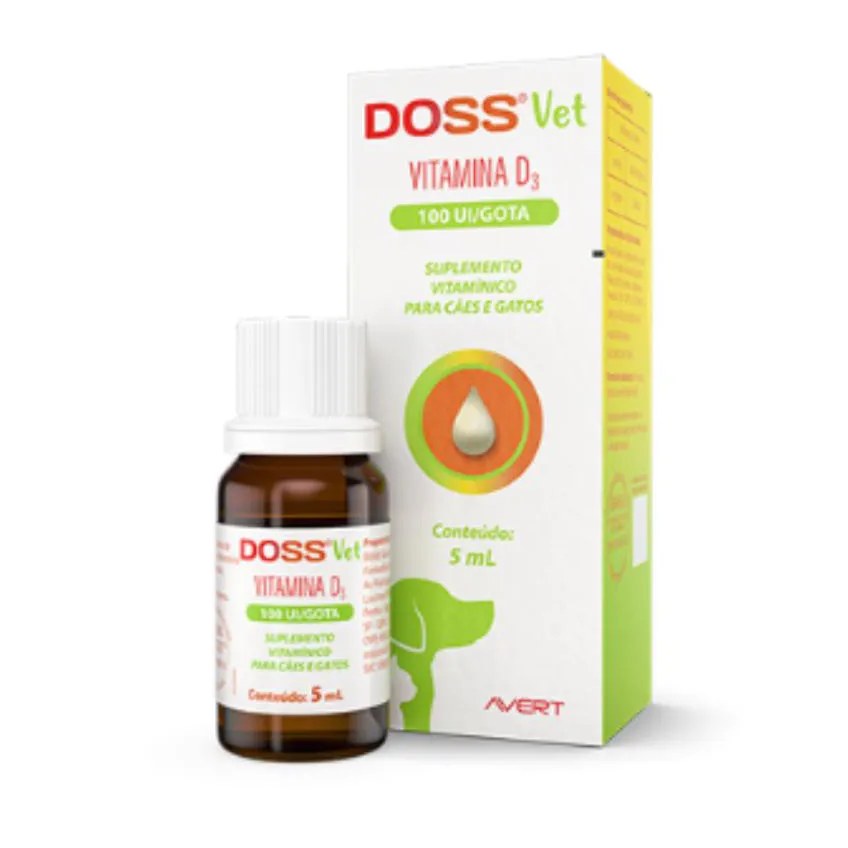 Suplemento Alimentar Doss Vet Vitamina D 5Ml para Cães e Gatos