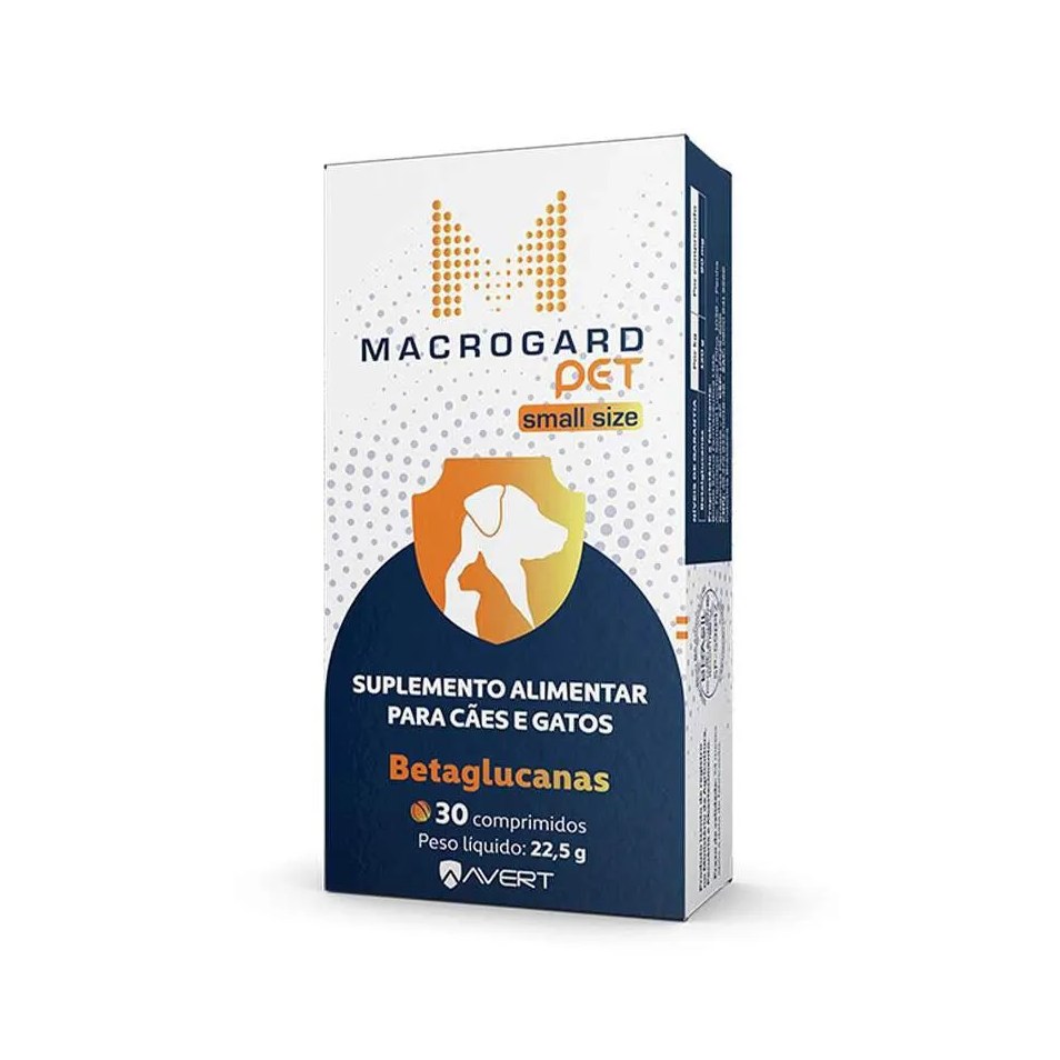 Suplemento Alimentar Macrogard Pet Small Size 30 Comprimidos para Cães e Gatos