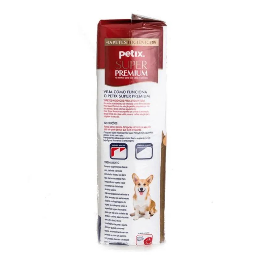 Tapete Higiênico Super Premium Petix 30Un 90X60Cm para Cães