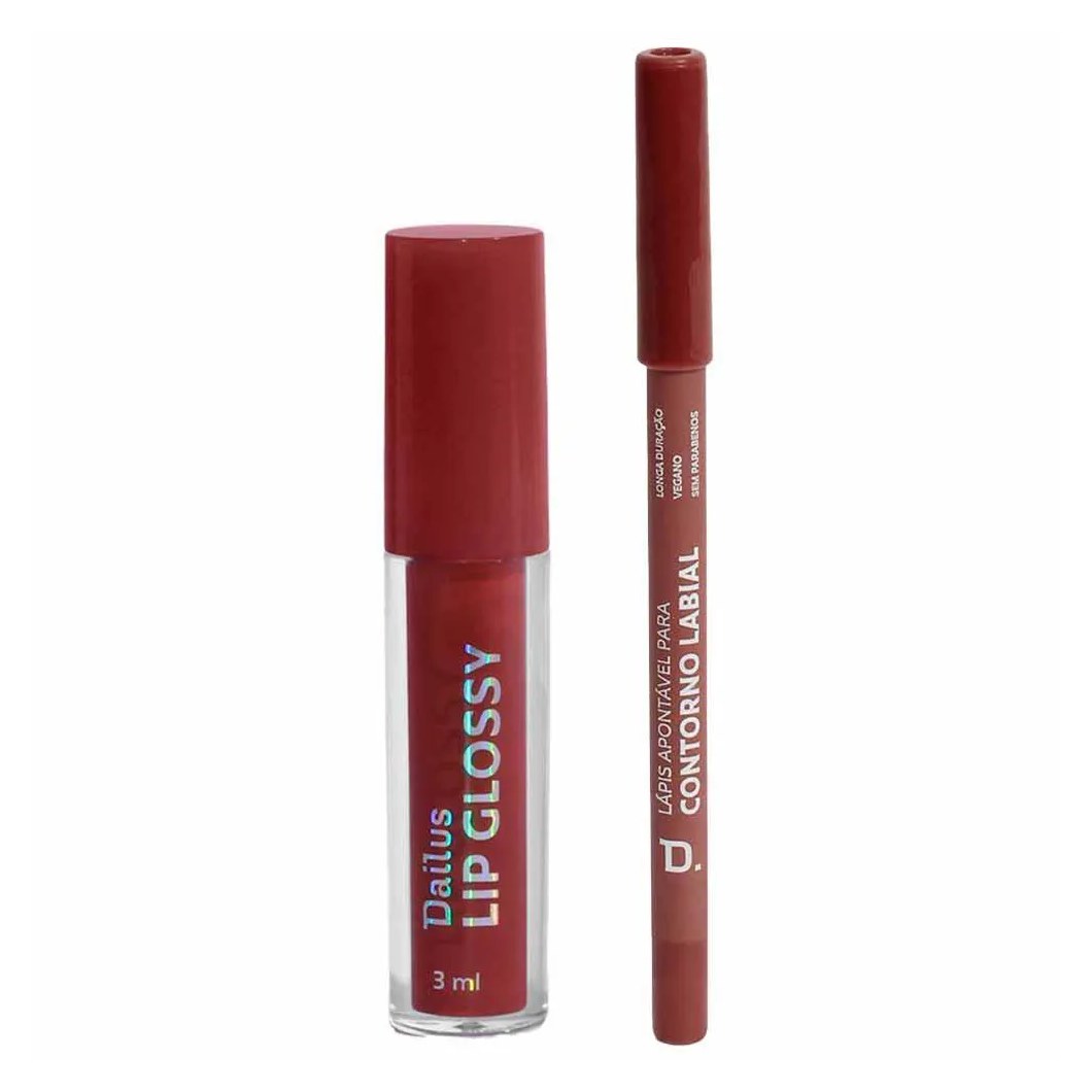 Dailus Kit - Gloss Labial Cake + Lápis para Contorno Labial Taupe