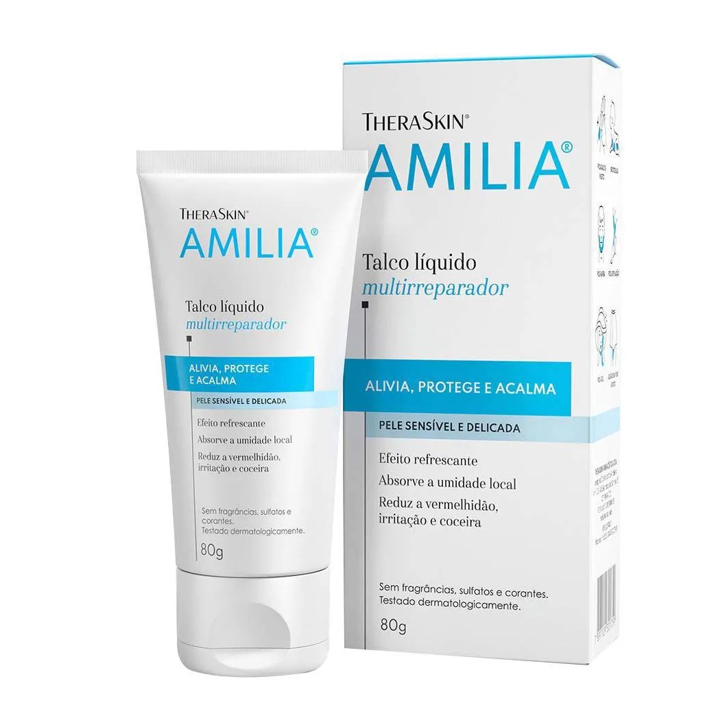 Amilia Talco Líquido Theraskin - Talco Líquido Corporal 80G