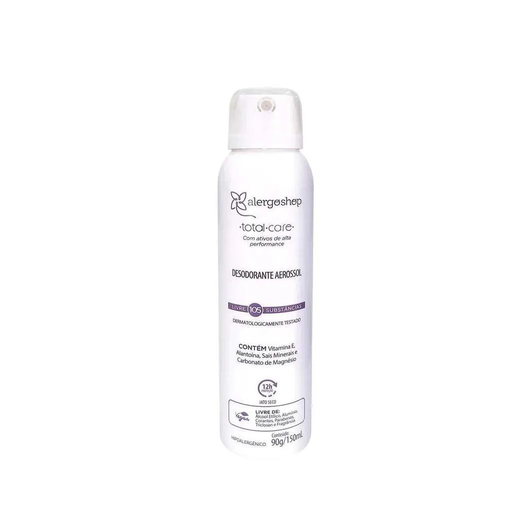 Desodorante Aerosol Hipoalergênico Total Care Alergoshop 150Ml