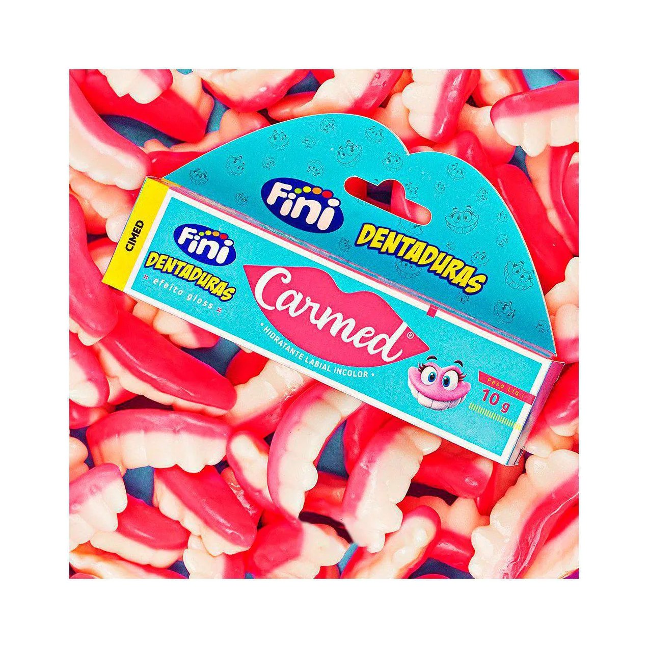 Hidratante Labial Carmed Fini Dentaduras Incolor Efeito Gloss 10g