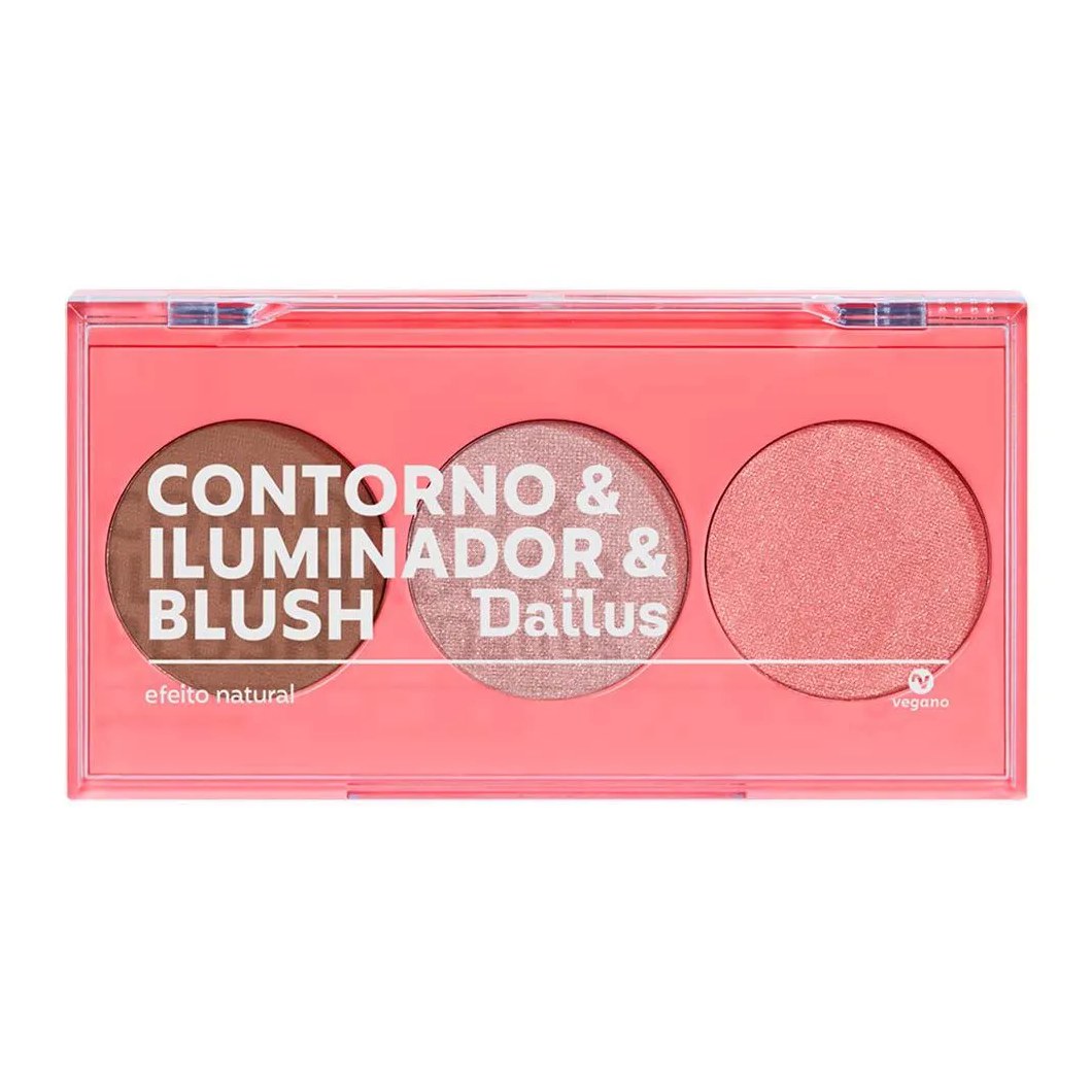 Paleta de Contorno & Iluminador & Blush Dailus Pele de Milhões 2 1 UN