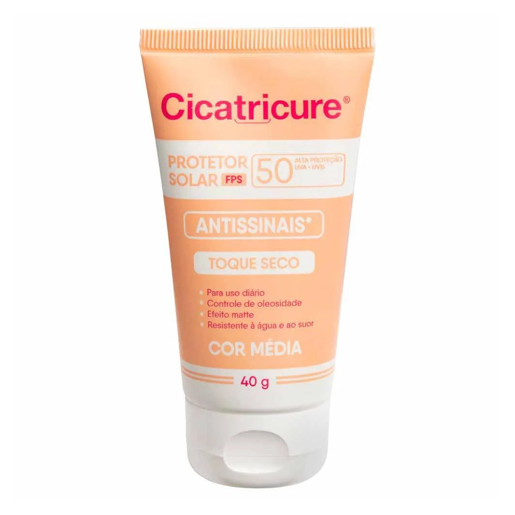 Cicatricure Protetor Solar Fps50 com Cor Média
