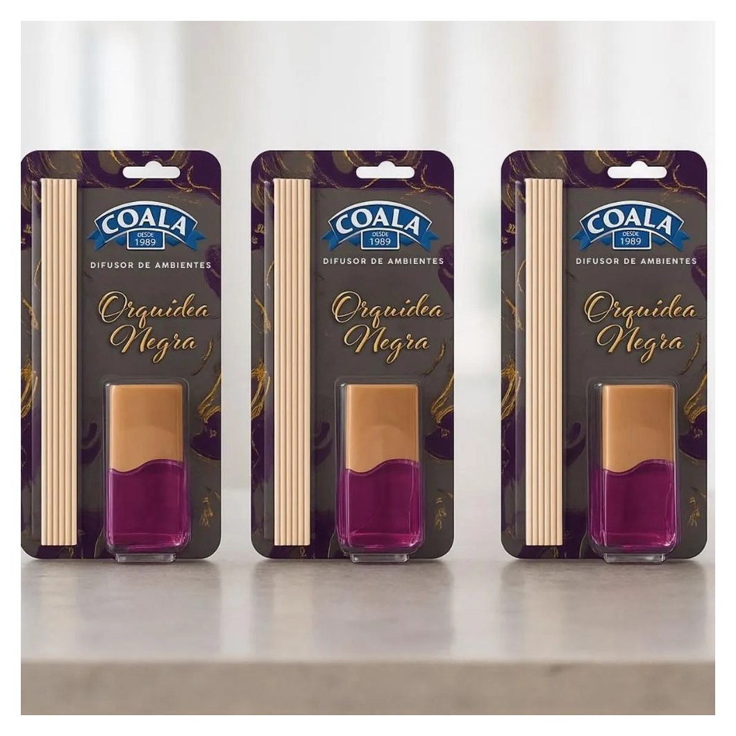 Kit Coala: 3 Difusores de Aroma Orquídea Negra 100ml