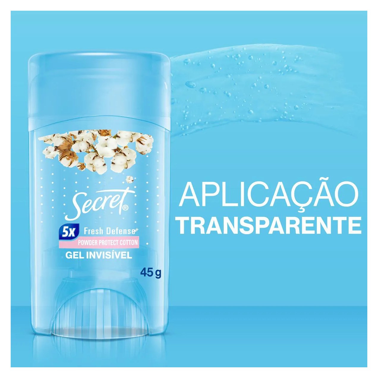Desodorante Antitranspirante Secret Powder Protect Cotton Gel 48h Feminino 45g