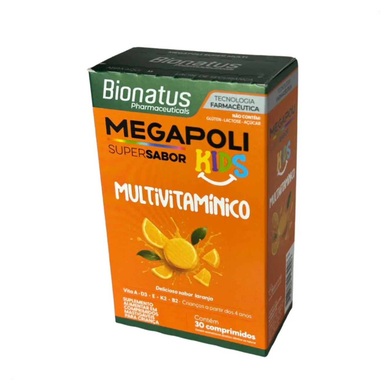 Megapoli Kids Multivitaminico Sabor Laranja - 30 comprimidos