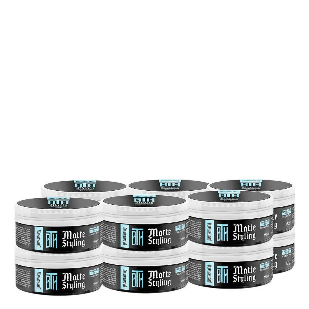 Kit 12 Pomada Efeito Seco Matte Styling Bth 150G