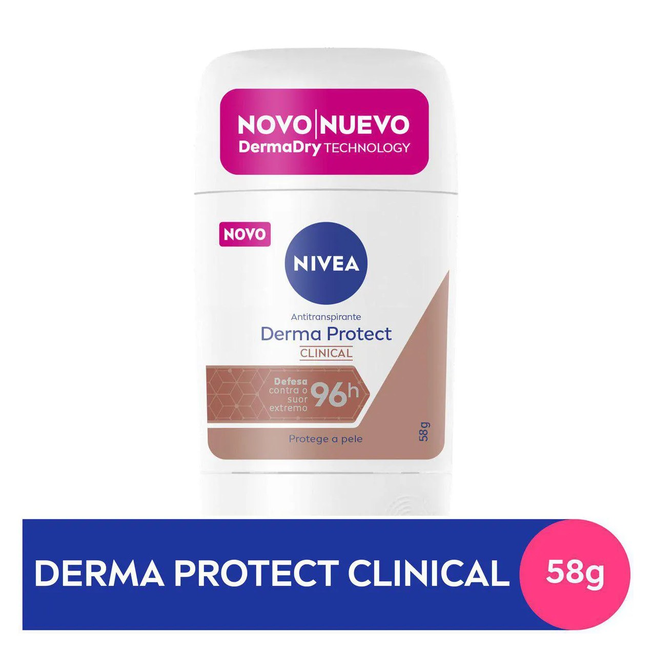 Desodorante Antitranspirante Stick Barra Nivea Derma Protect Clinical Feminino 96h 54g