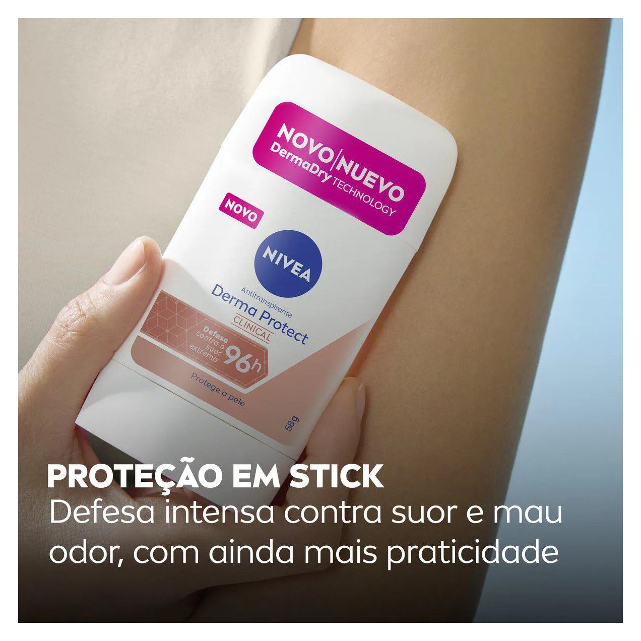 Desodorante Antitranspirante Stick Barra Nivea Derma Protect Clinical Feminino 96h 54g