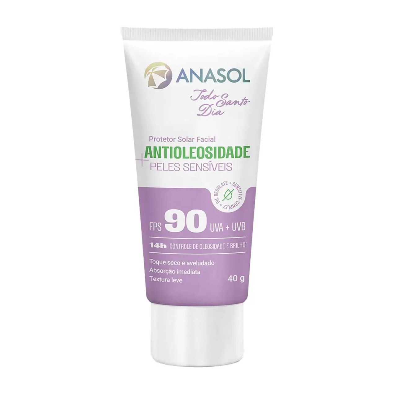 Anasol Todo Santo Dia Protetor Solar Facial Peles Sensíveis Fps90 40G