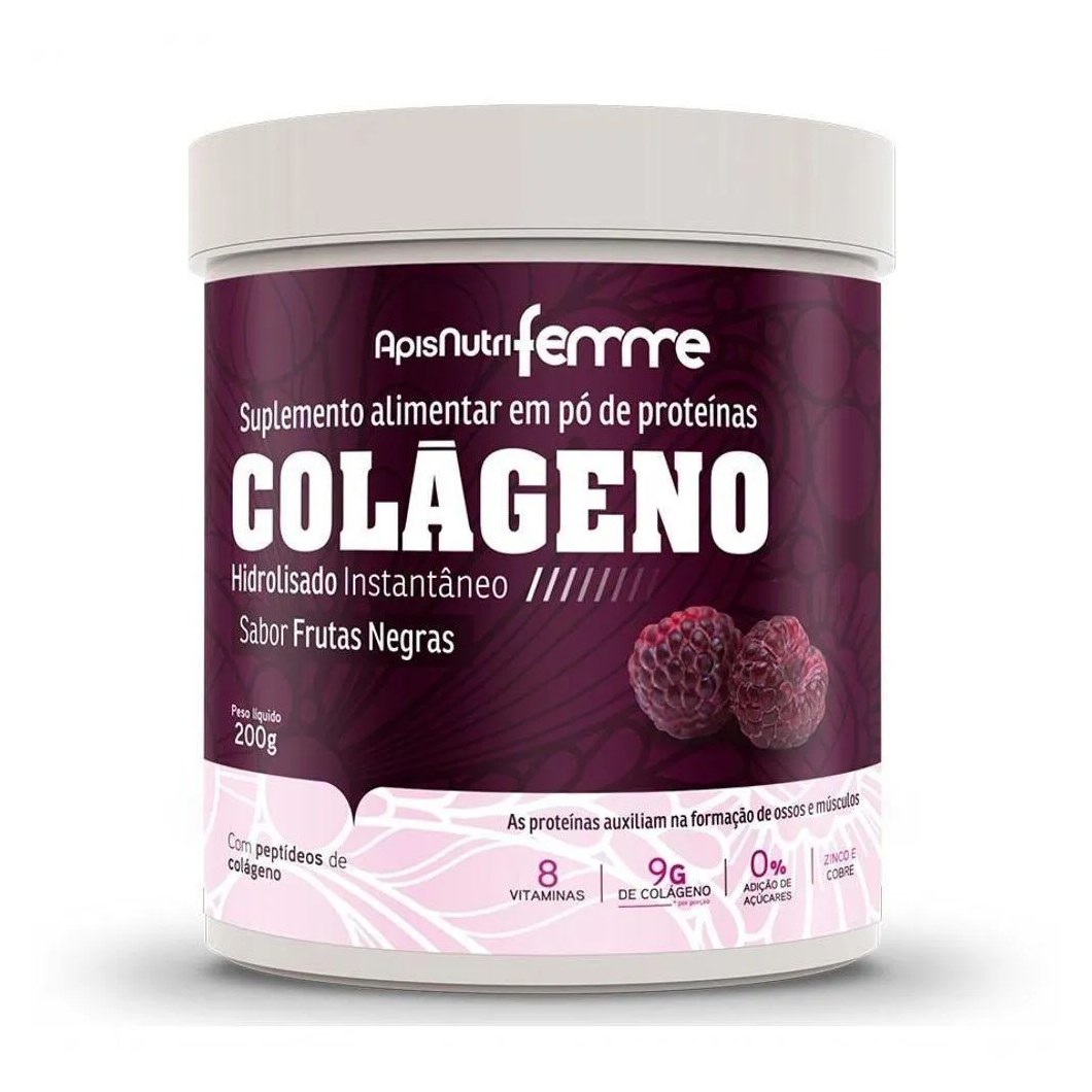 Colágeno Hidrolisado Beauty Complex 200G Sabor Frutas Negras