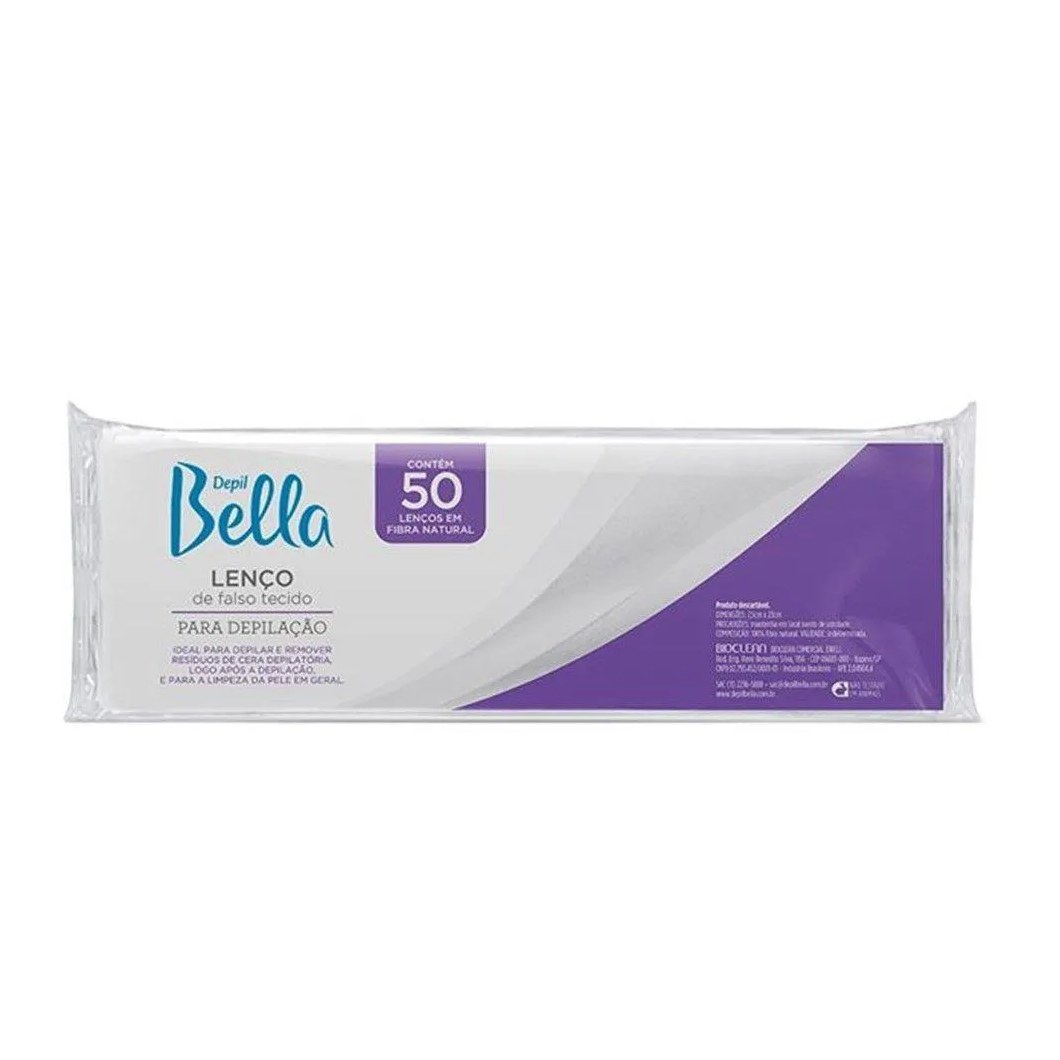 Lenços Depilação Falso Tecido Fibra Natural Depil Bella 50Un