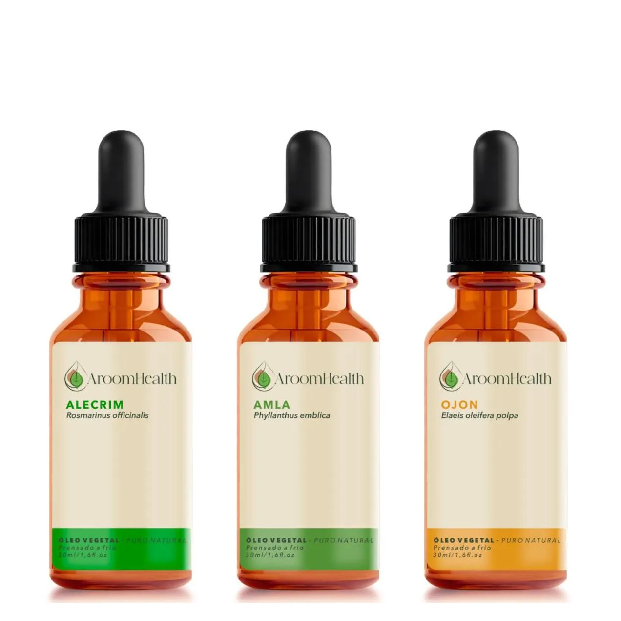 Kit Óleos Vegetais de Alecrim, Amla , Ojon P Olpa/batana -30 Ml Cada