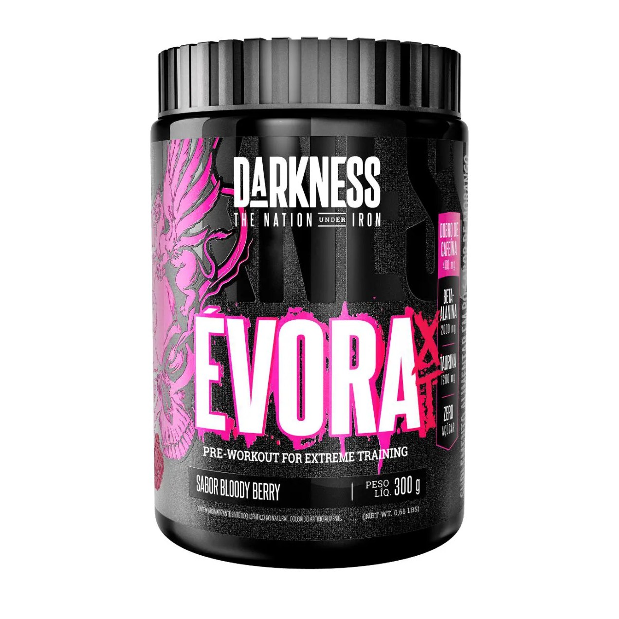 Évora Xt Darkness - Pré-Treino com Dobro de Cafeína 300g Bloody Berry
