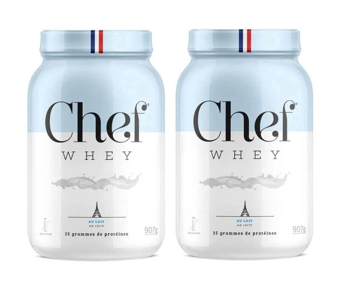 Combo 2 Whey Zero Lactose 907G ao Leite - Chef Whey