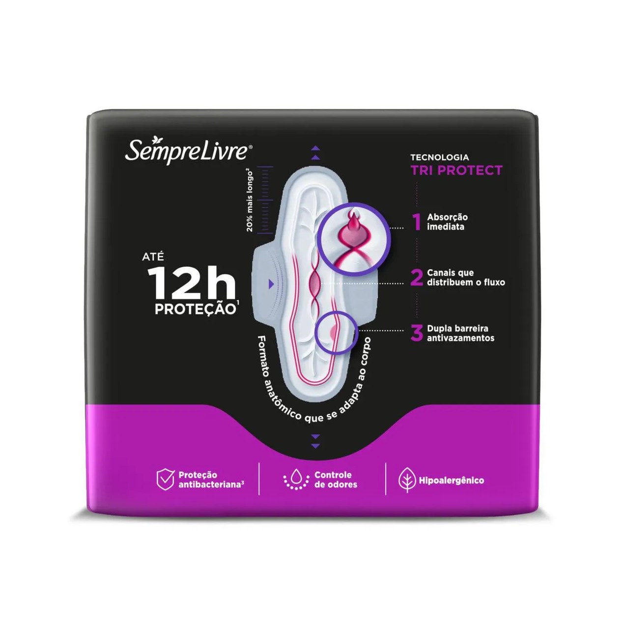 Absorvente Sempre Livre Conforto Noturno Cobertura Suave Com Abas 32 unidades