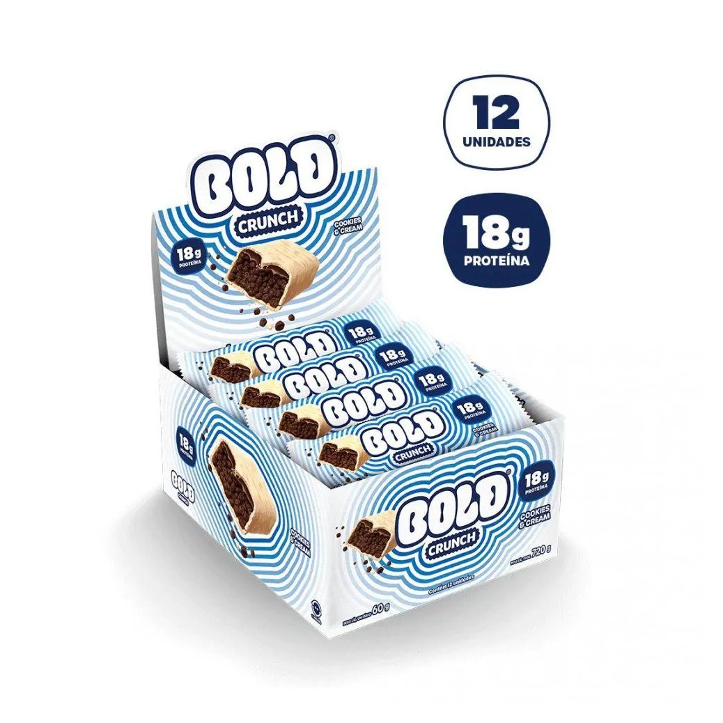 Bold Crunch Display (12 Unid. 60G) - Sabor: Cookies e Cream