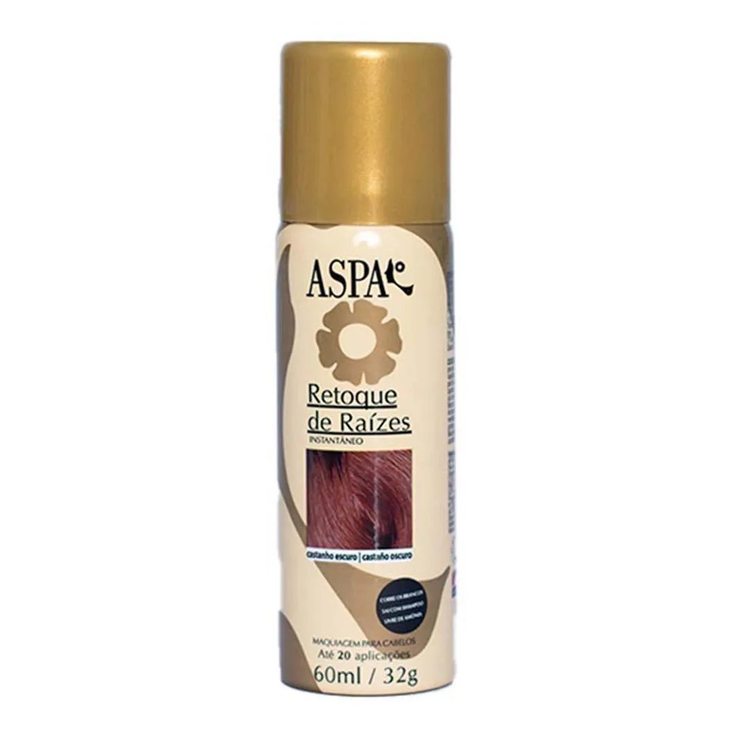 Maquiagem para os Cabelos Aspa Retoque de Raízes 60Ml Castanho Escuro