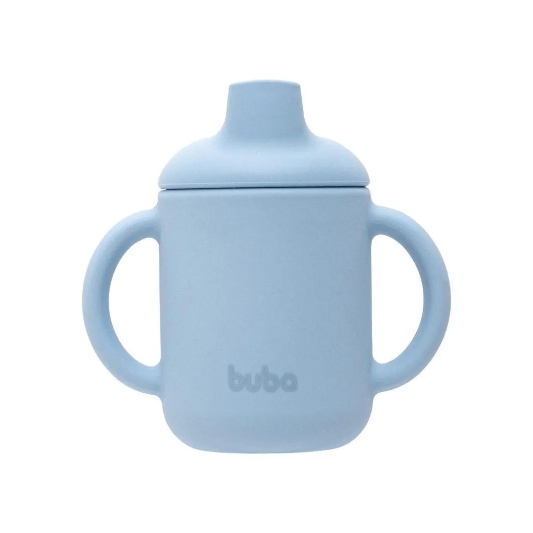 Copo de Transicao Silicone 120Ml Azul Buba Bebe 6 Meses+