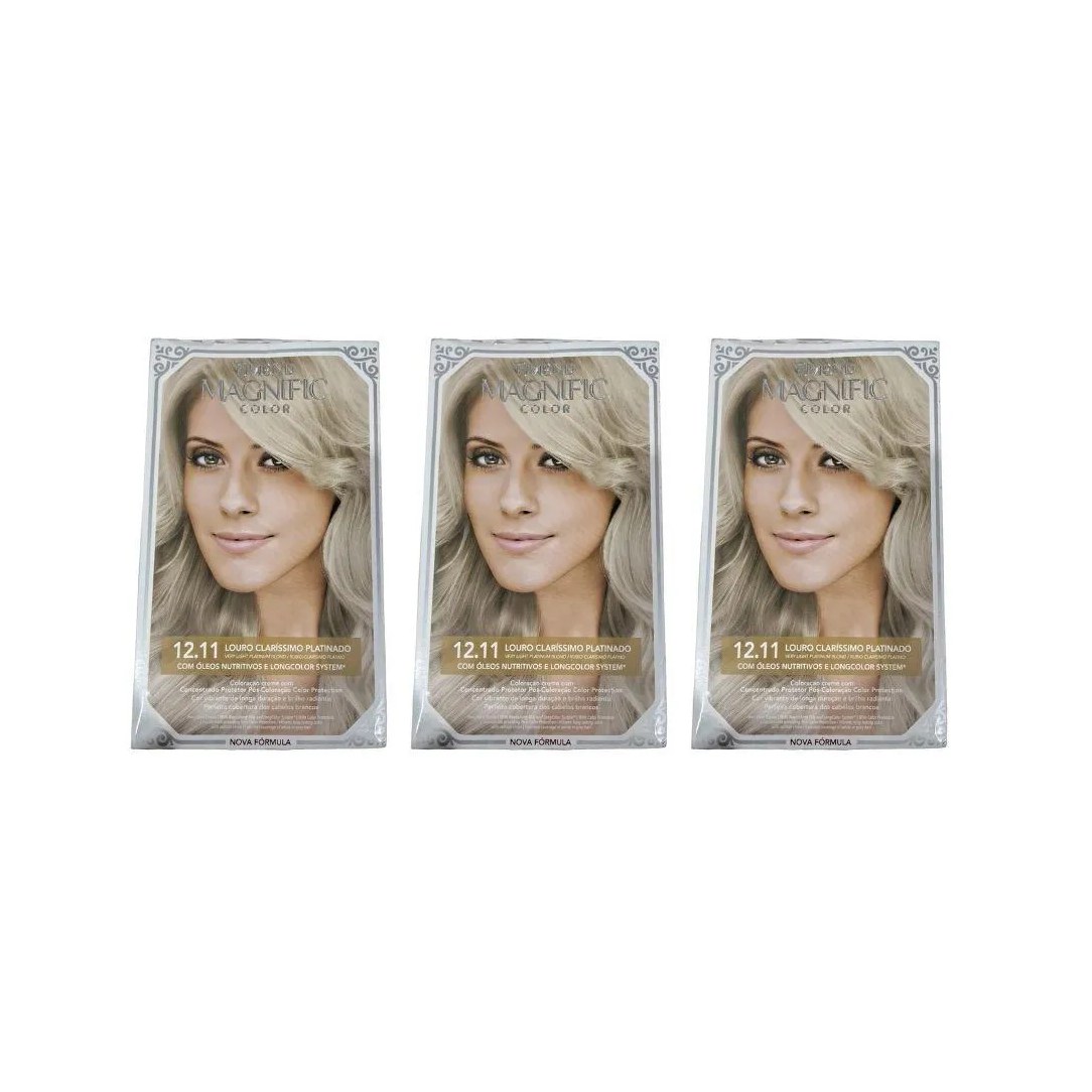 Coloraçao Amend Magnific Cr Perm 12.11 Loura Cl Pt-Kit C/3Un